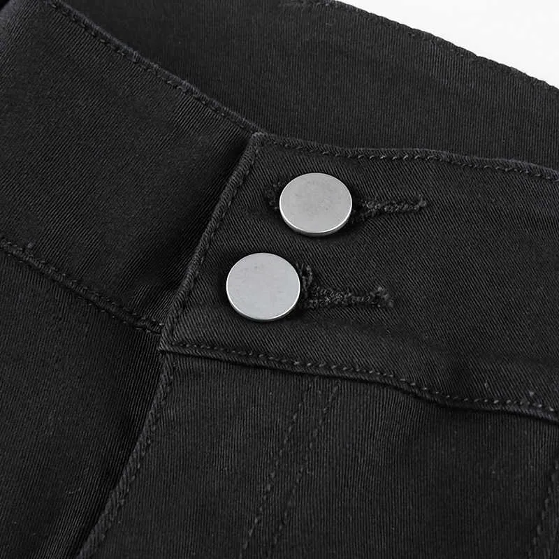 HOUZHOU Y2k taille basse noir Jean Vintage 90 s esthétique Rise Harajuku Denim pantalon mode pantalon 210809