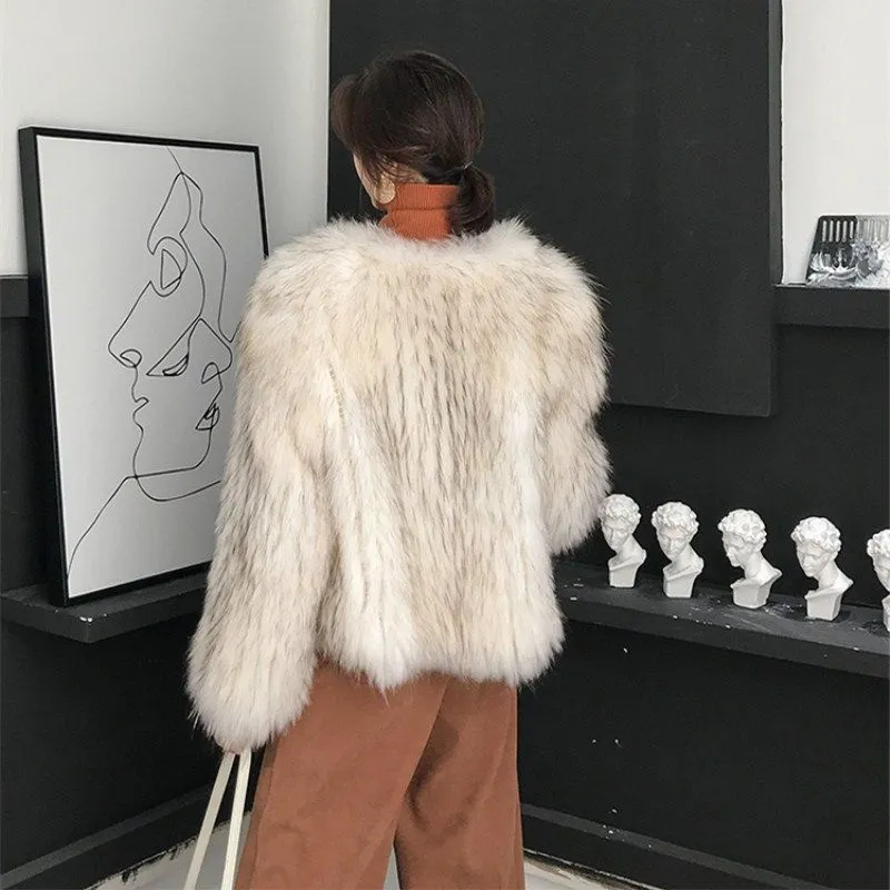 Чудо зима повседневная пушистая продукция из искусственного шуба высококачественный густые имитированные пальто женские теплые волевые 210510