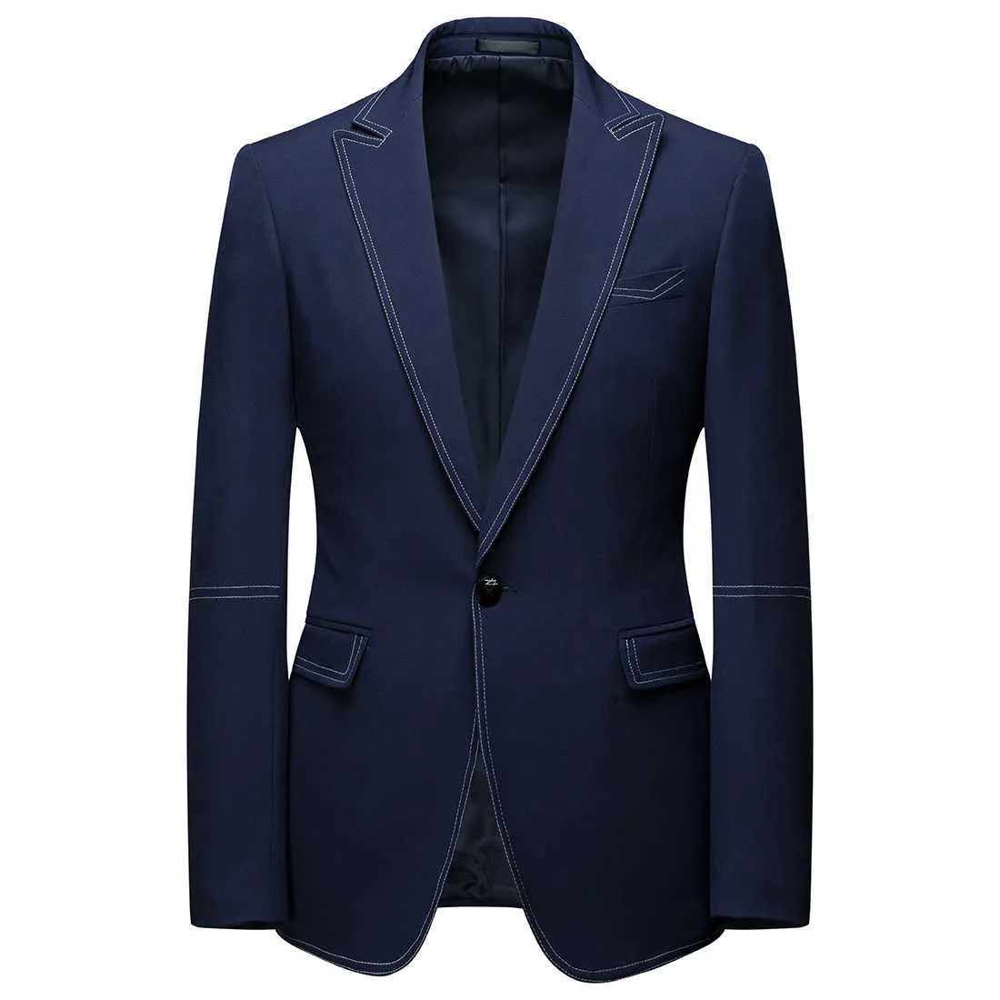 Ny mode smart casual kostym 2 stycken uppsättning brudgummen bästa man bröllop singel knappar blazer och full längd byxor x0909