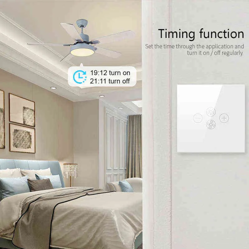 Tuya Wifi Fan Licht Schalter EUUS APP Fernbedienung Smart Decke Fan Lampe Schalter Sprachsteuerung Arbeit mit Alexa Google Hause W22174692