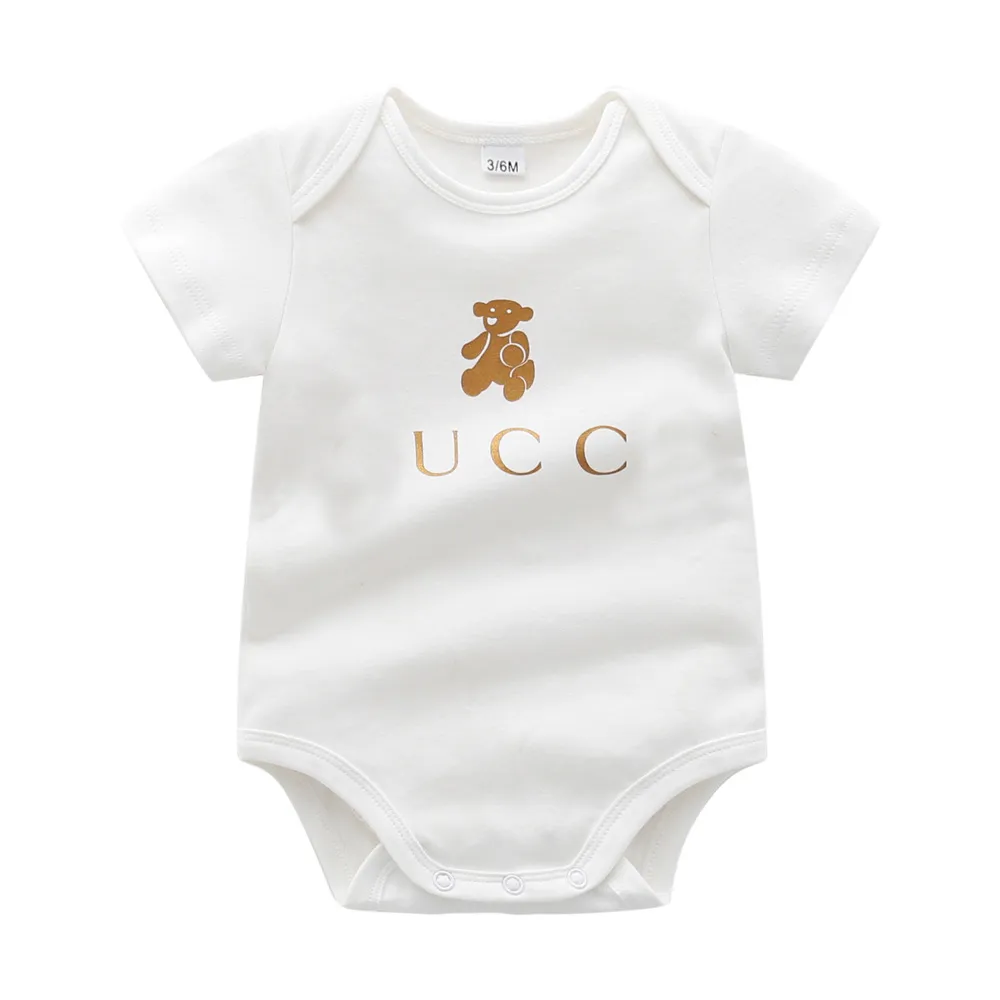 Lato 2021 Boys Baby dziewczyny ubrania noworodka śpioszki niemowlęce jednoczęściowy bawełniany kombinezon dla niemowląt z krótkim rękawem Cartoon kostium dla malucha