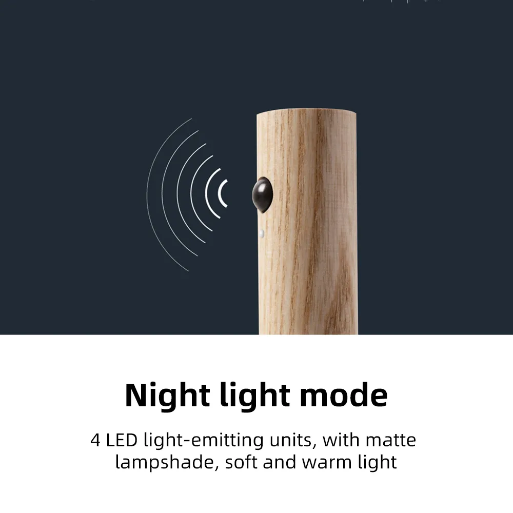 Magnetyczny Drewniany Night Light Lampa ruchowa Multi Cel Lampy indukcyjne Porowina Szafa Szafa Domu Domowa Oświetlenie Długa praca
