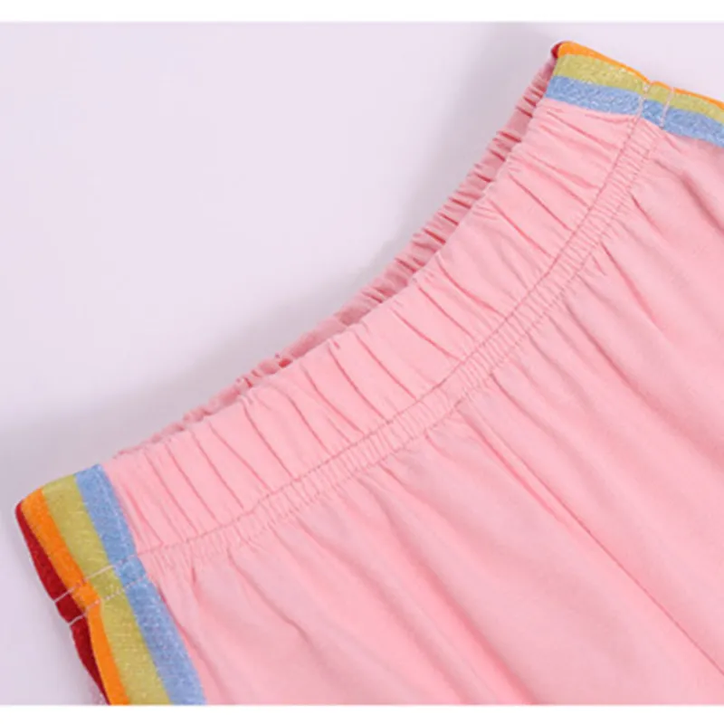 Summer Girls Set a maniche corte Baby Girl Clothes Rainbow Top + Pantaloni Due pezzi Sport bambini il tempo libero 210515