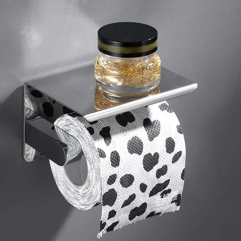 Porte-papier hygiénique en acier inoxydable 304 porte-serviettes de salle de bain tissu téléphone étagère goutte 210709
