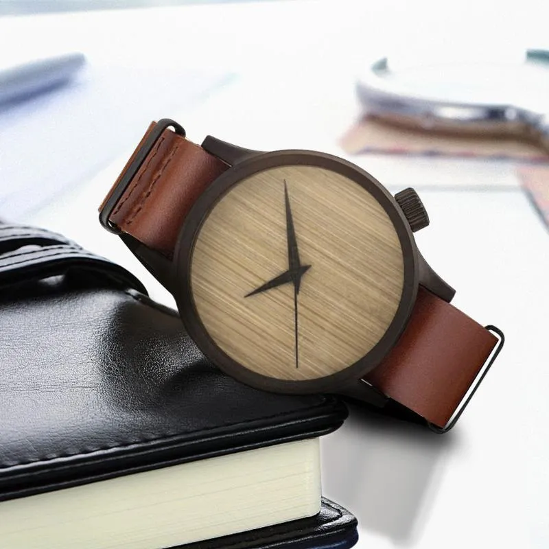 Casual mode houten horloge heren en dames bamboe luxe heren zaken quartz horloges Clock250d