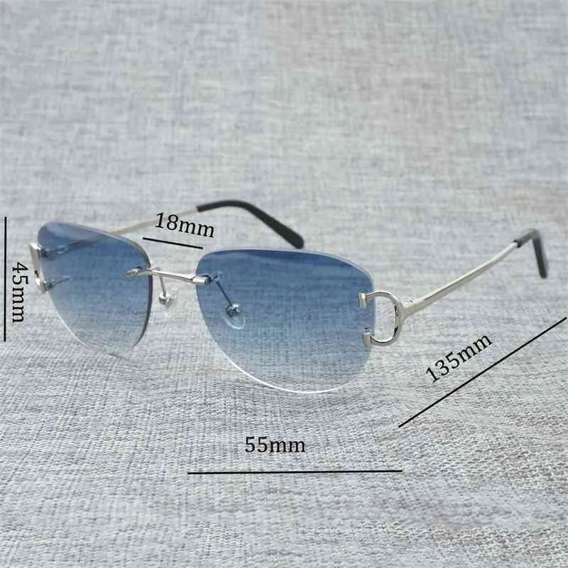 2024 10% OFF Luxury Designer New Men's and Women's Sunglasses 20% Off Vintage Rimless Wire Eyewear Women For Summer Eyeglasses Men Frame Oculos Sol Las Gafas