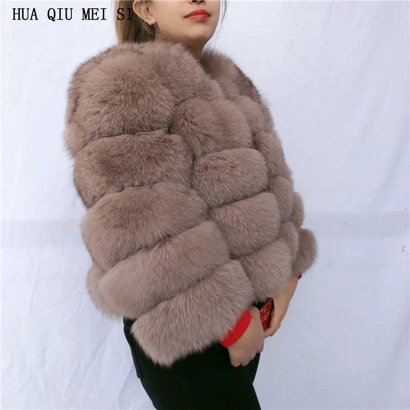 Abrigo de piel natural chaqueta de invierno para mujer natural de alta calidad real 211018