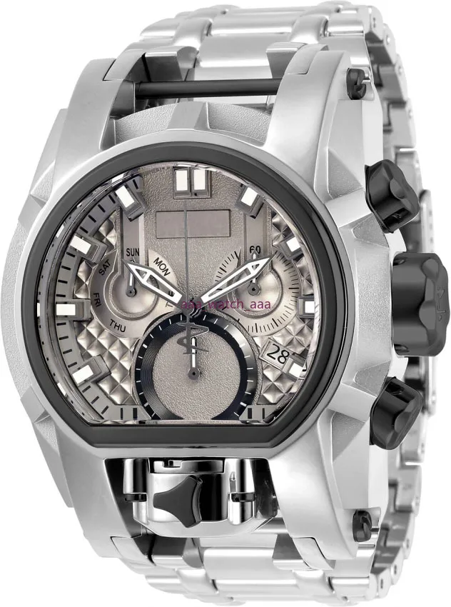 Undefeated BOLT ZEUS Men 52MM Stainless Steel Watch Top Quality Wristwatch Reloj 260Y