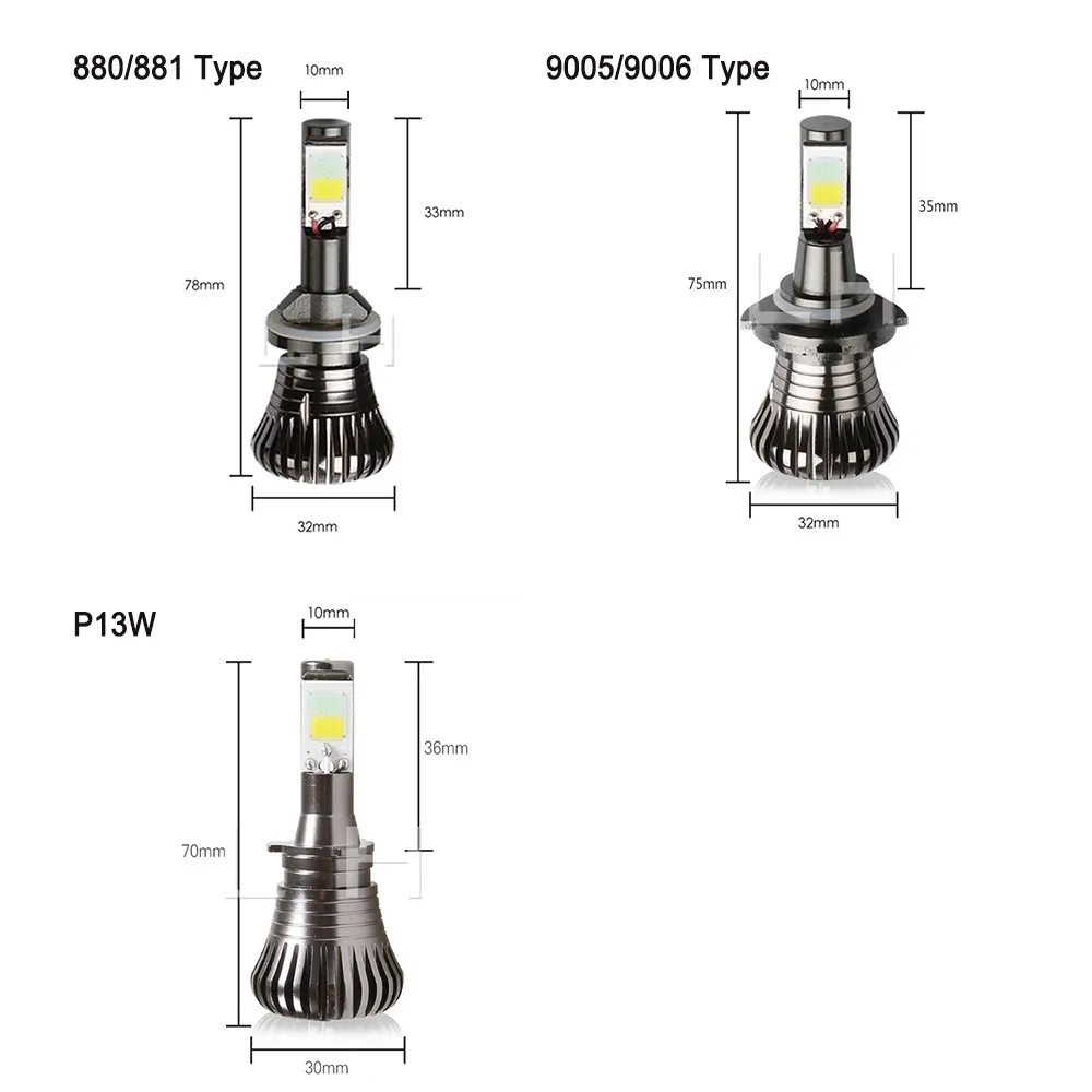 2 uds luz antiniebla de coche H11 H8 bombilla LED 33smd COB lámpara de dos colores con luz estroboscópica delantera de coche 12v