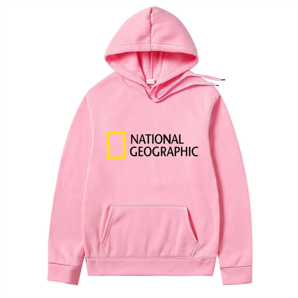 National Geographic Bluzy Męskie Ekspedycja Ekspedycja Scholar Top Hoodie Męskie Moda Oversized Odzież Zabawna Bluza Pullover H0910