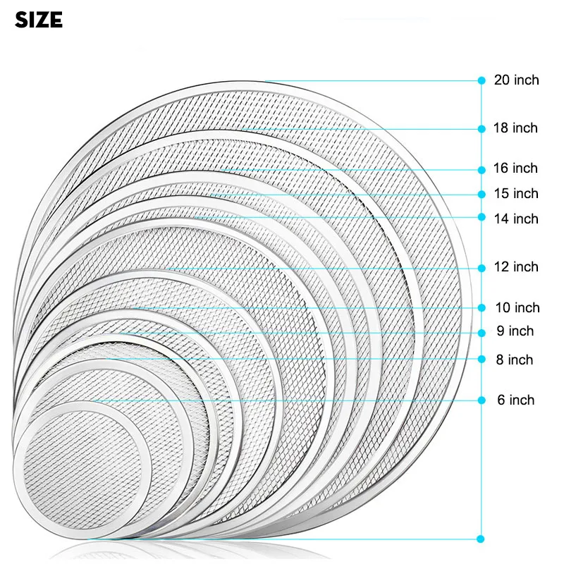 New-6inch-14inch-Seamless-Aluminum-Pizza-Screen-Baking-Tray-Metal-Net-Bakeware-Kitchen-Tools-Pizza-Acessorios 009