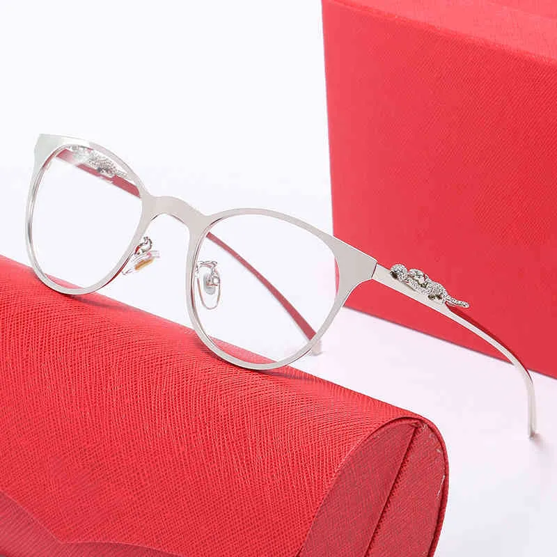 2024年の高級デザイナーオフラグジュアリーデザイナーNew Men's and Women's Sungrasses Off Head Full Round Cat's Eye Glasses Metal光学フレーム