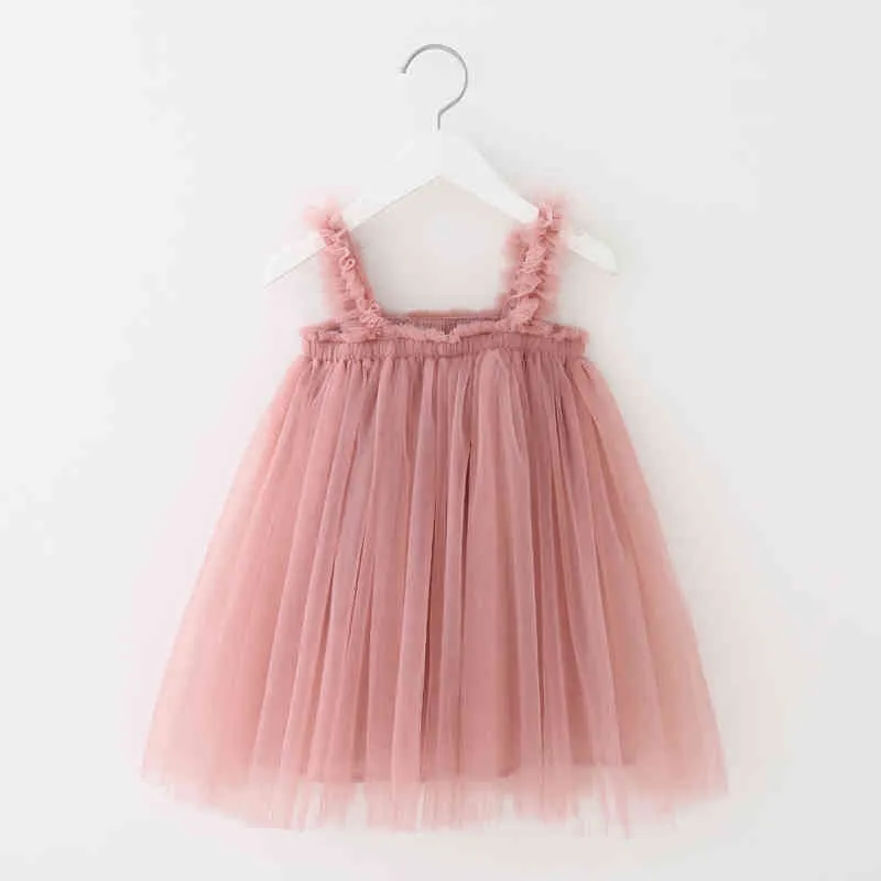 Vestito estivo da neonata Abito tutu in maglia solida Toddle Abiti da bretella feste carini Abito da principessa bambini Abbigliamento bambini G1215