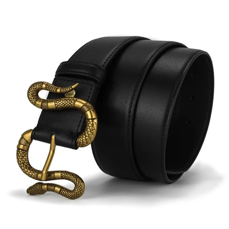 Couile de ceinture pour hommes ceintures de serpent avec lettre décontractée lisse de boucle de boucle largeur de courroie 3 8 cm