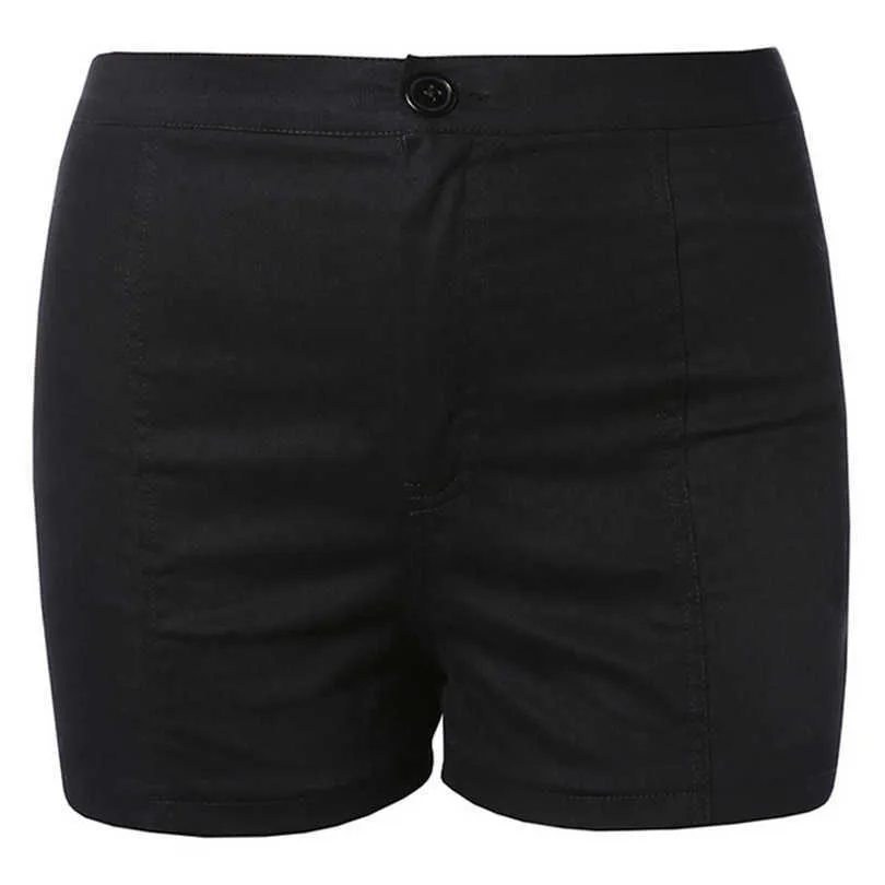 Été femmes solide Shorts Criss Cross Bandage taille haute à lacets Punk noir pantalon court pantalon 210724