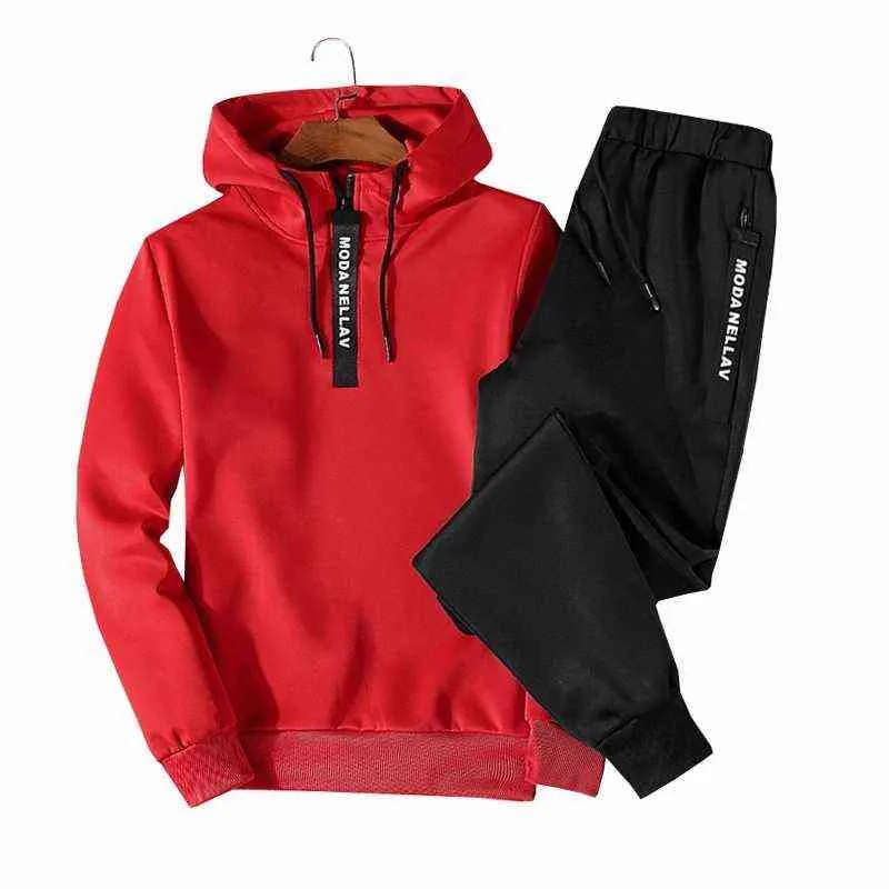 3 stück Männer Outfit Set Jogger Sportanzüge Hoodies + Hosen + Weste Casual Trainingsanzug Mode Schweiß Jump Kleidung 211222