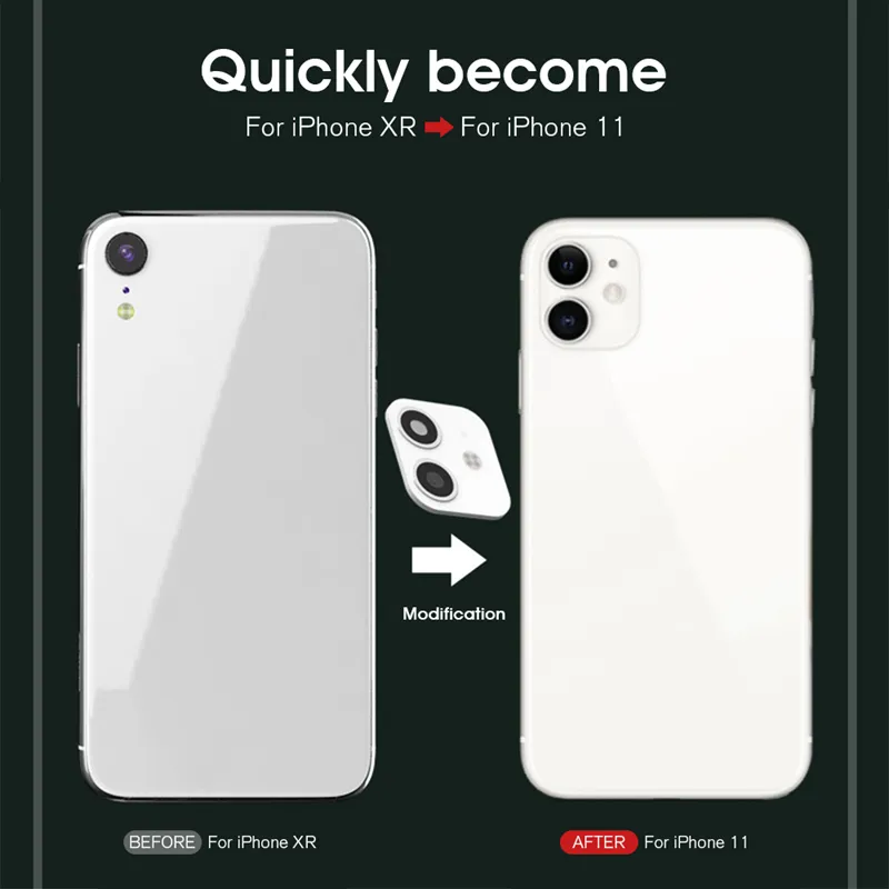 Pour iPhone X XS Max XR Seconds Change for 11 Pro Lens Sticker Camera Screen Protector to 11