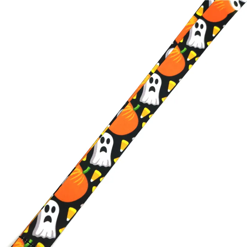 100 Stück Halloween Kürbis einfaches Halsband Schlüsselanhänger Handygurt ID Abzeichenhalter Seil Schlüsselanhänger Schlüsselanhänger Zubehör Geschenk