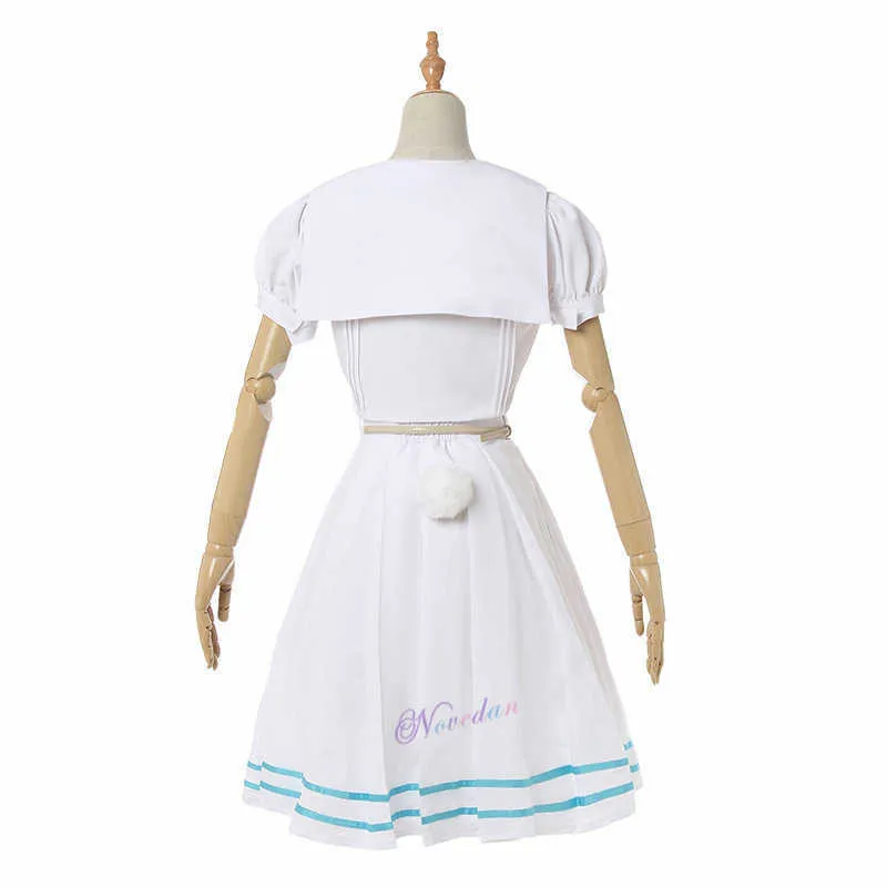 Nouveau Anime Cosplay Beastars Haru Costume Lolita Robe Perruque Oreilles Femmes Japonais Uniforme Scolaire Lapin Blanc Halloween Y0913