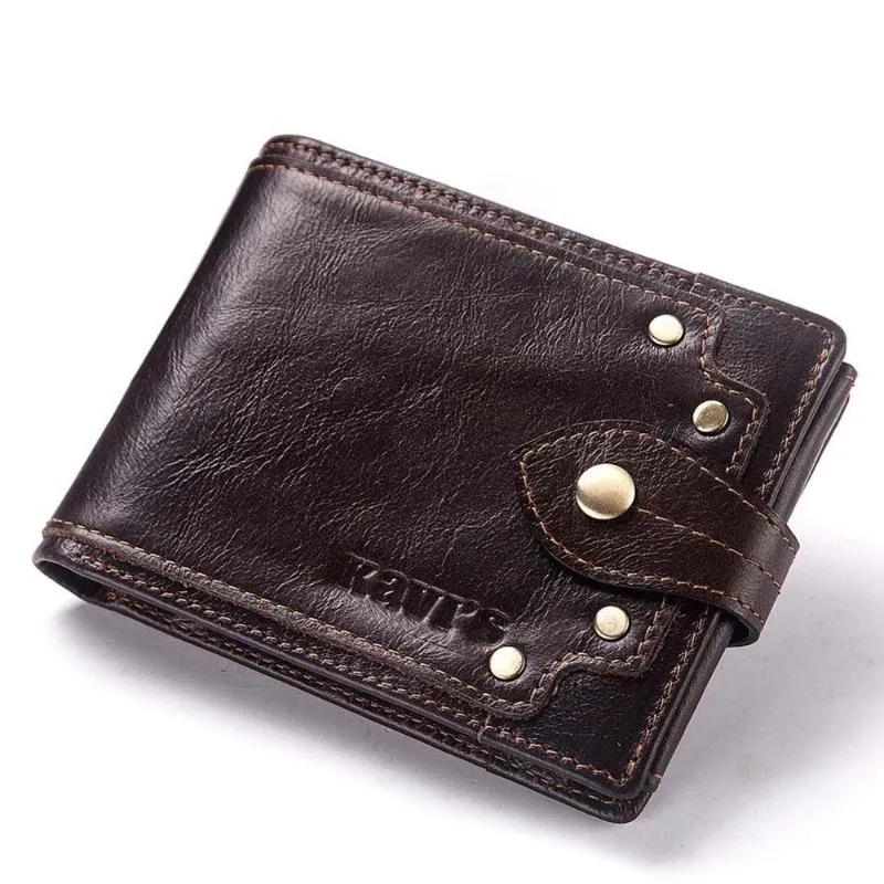 Wallets KAVIS 100% Genuine Leather Wallet Men Male Coin Purse Portomonee Clamp For Money Short Pocket Card Holder Hasp Quality But251D