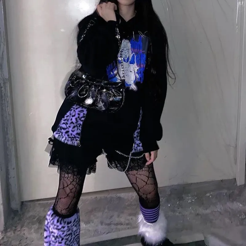 Вечерние сумки Xiuya harajuku Goth Bag Women 2021 Японский металлический панк -стиль плиссированный бродяга плеч
