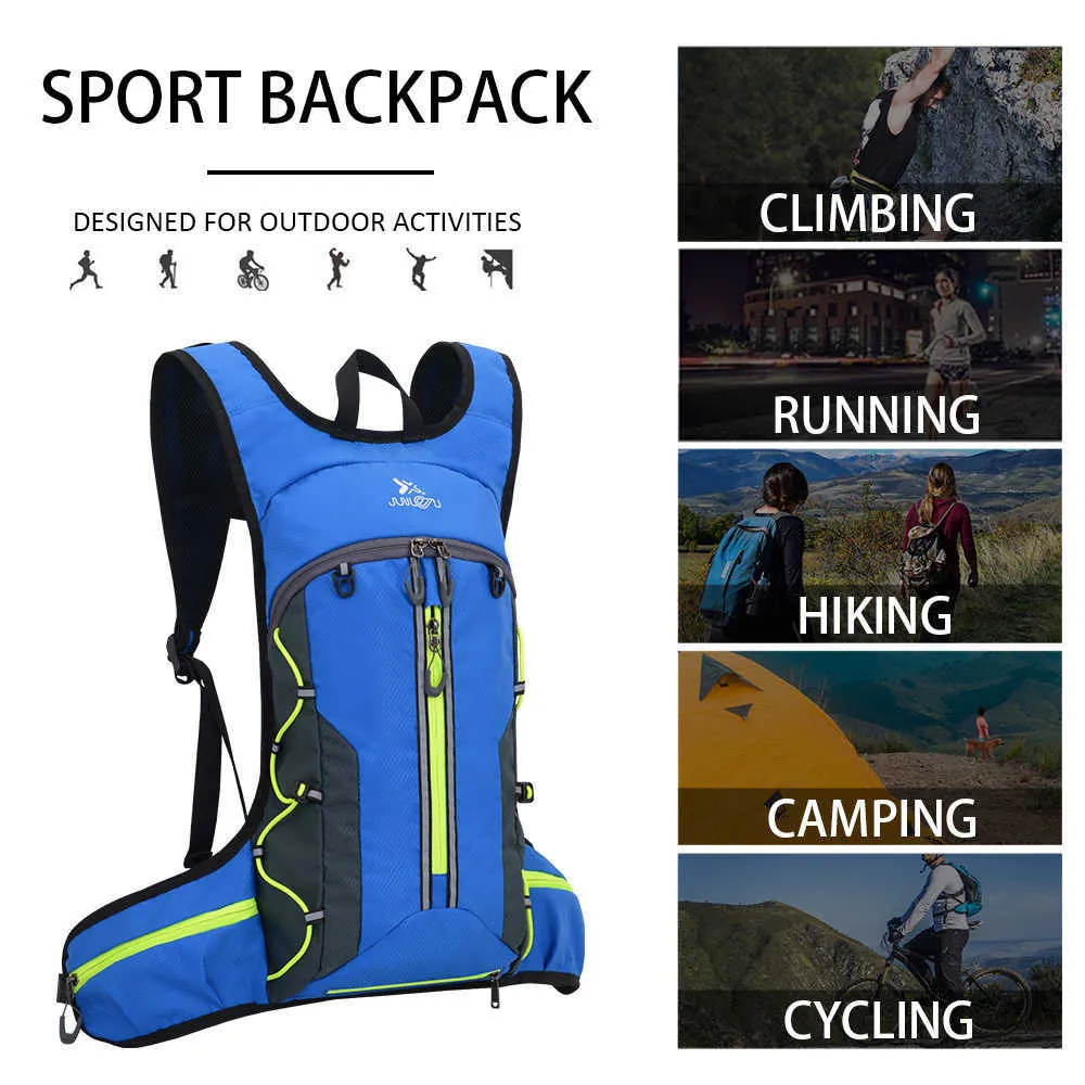 Waterdichte Pack Lichtgewicht Reflecterende Trim Vouwen Rugzak voor 2L Waterblaas Running Cycling Climbing Camping Outdoor Bag Q0721