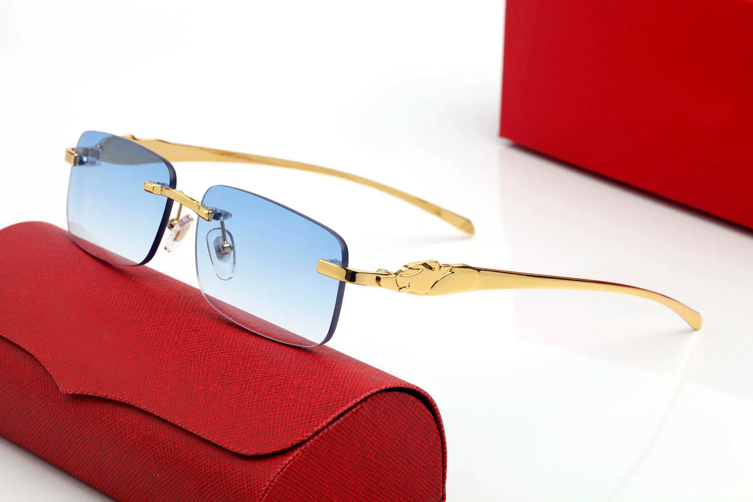 Summer Style Women Sunglasses Half Frame eyeglasses Vintage Mens Sports Fashion Lady Shades Metal Silver Gold Glasses Gafas De Sol3414
