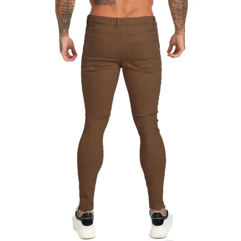 Gingtto varumärke homme slim passform super skinny jeans för män hip hop ankel tight skära nära kroppen stor storlek stretch zm178