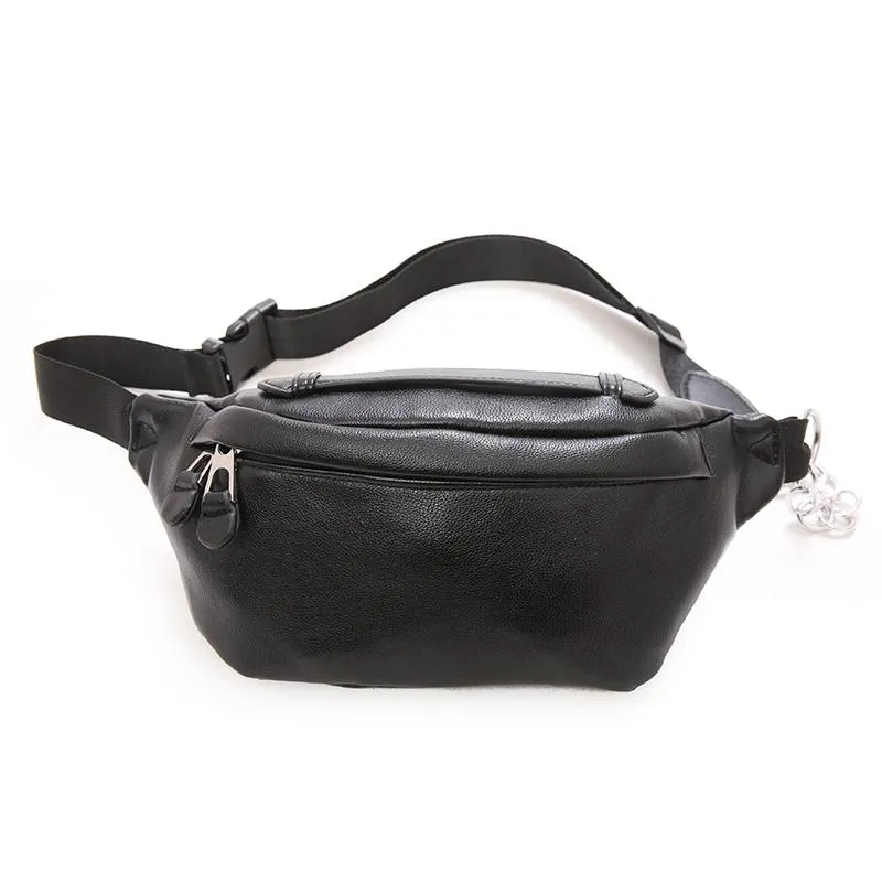 Sacos de cintura senhoras saco mulheres pu couro peito mini crossbody fanny pacote preto branco telefone chave bolsa bolsa para menina 20213103