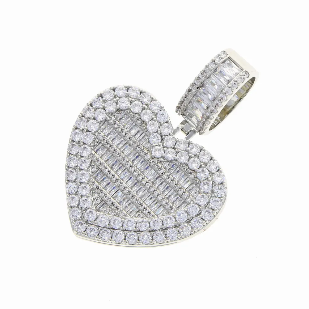 La collana Po personalizzata può aprire il cuore degli uomini donne fascino HipHop Bling ghiacciato gioielli con retro solido Gift267S
