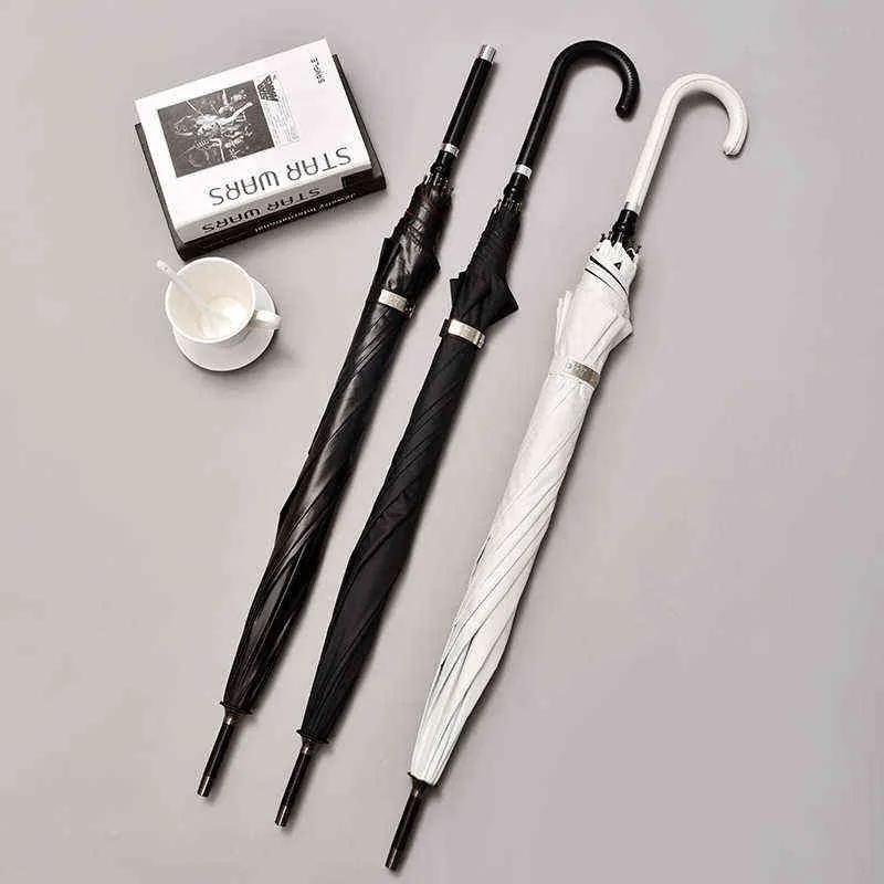 Épée crochet canne voiture parapluie pour affaires noir hommes parapluie forte longue poignée créativité coupe-vent samouraï équipement de pluie LL H123749962