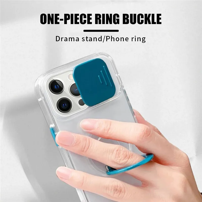 Cas arrières transparents en silicone doux pour Samsung Galaxy S 22 S22 Ultra Plus Pro S22ULTRA 5G Porte-bague Push Camera Protect Cover