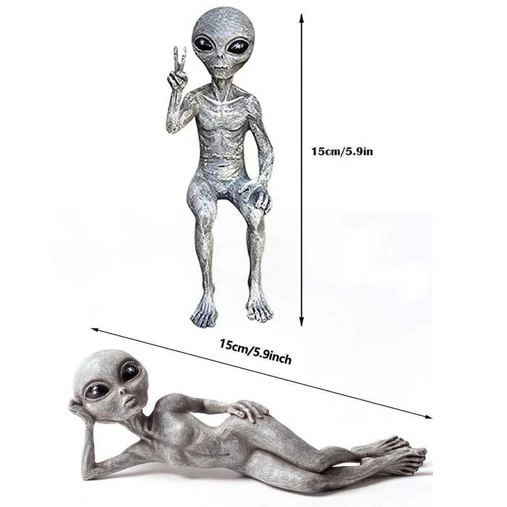 Statue De Résine De Jardin Extraterrestre Méditante De La Statue Dart