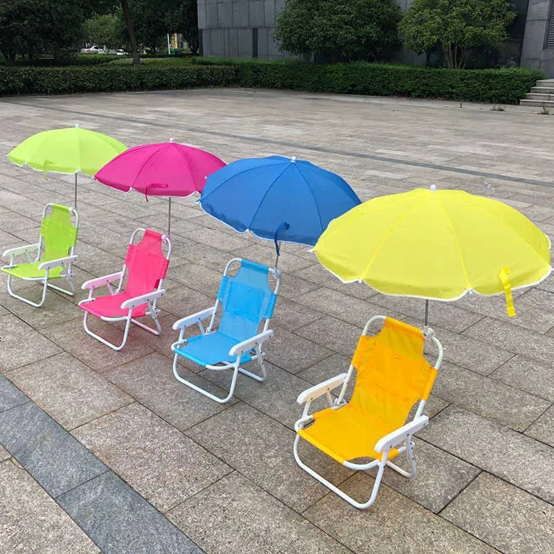 Cadeiras de praia quente e guarda-chuvas Ao ar livre Beach Dobrável Cadeiras portáteis multifuncionais para crianças MVI-ing Y0706