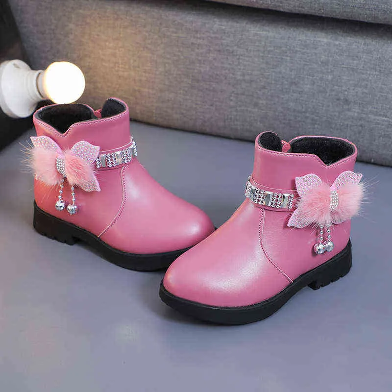 Children's Fashion Shoes For Kids PU Leather Girls Martin Boots Autumn Winter Toddler Baby Soft Bottom Short 211102