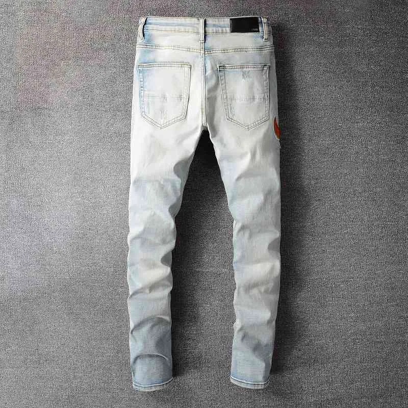 designers Jeans Amirrss men's Pants New US casual hip hop high street worn-out wash splashed ink painted Slim Fit Jeans man #678 FWK6