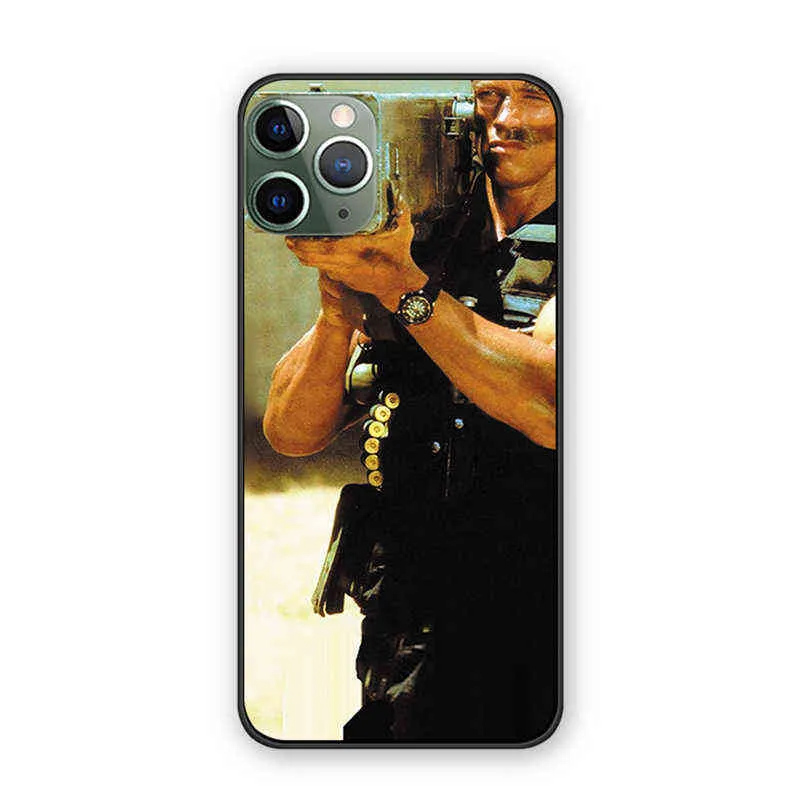 Arnold Schwarzenegger Filme Comando 1985 pôster capa traseira para iphone 11 12 13 mini Pro Max silicone TPU capa de telefone H11202664620