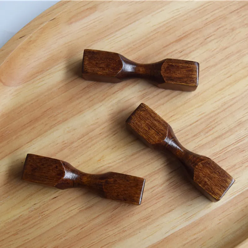 Dumbbell Chopsticks Holder Wooden Leaf Shape Knife Stand Spoon Rest Fork Rack Frame Art Craft Dinner Product Kitchen