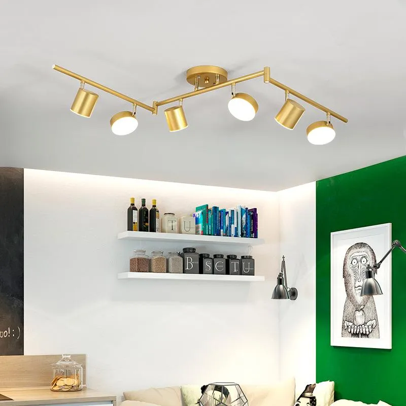 Taklampor modern gyllene lampa restaurangbord kreativ personlighet vardagsrum flushmontering lampan LED -fixtur249w