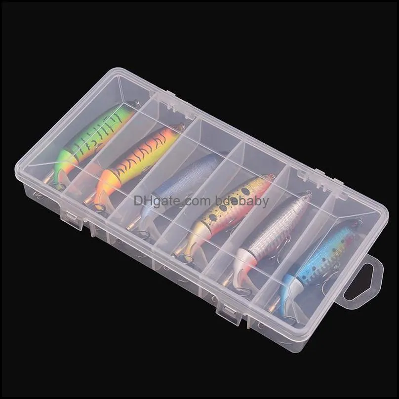 Aquariums 6Pcs With Box Whopper Plopper 100Mm 13G Floating Fishing Lure Artificial Hard Bait Wobbler Rotating Tail Tackle