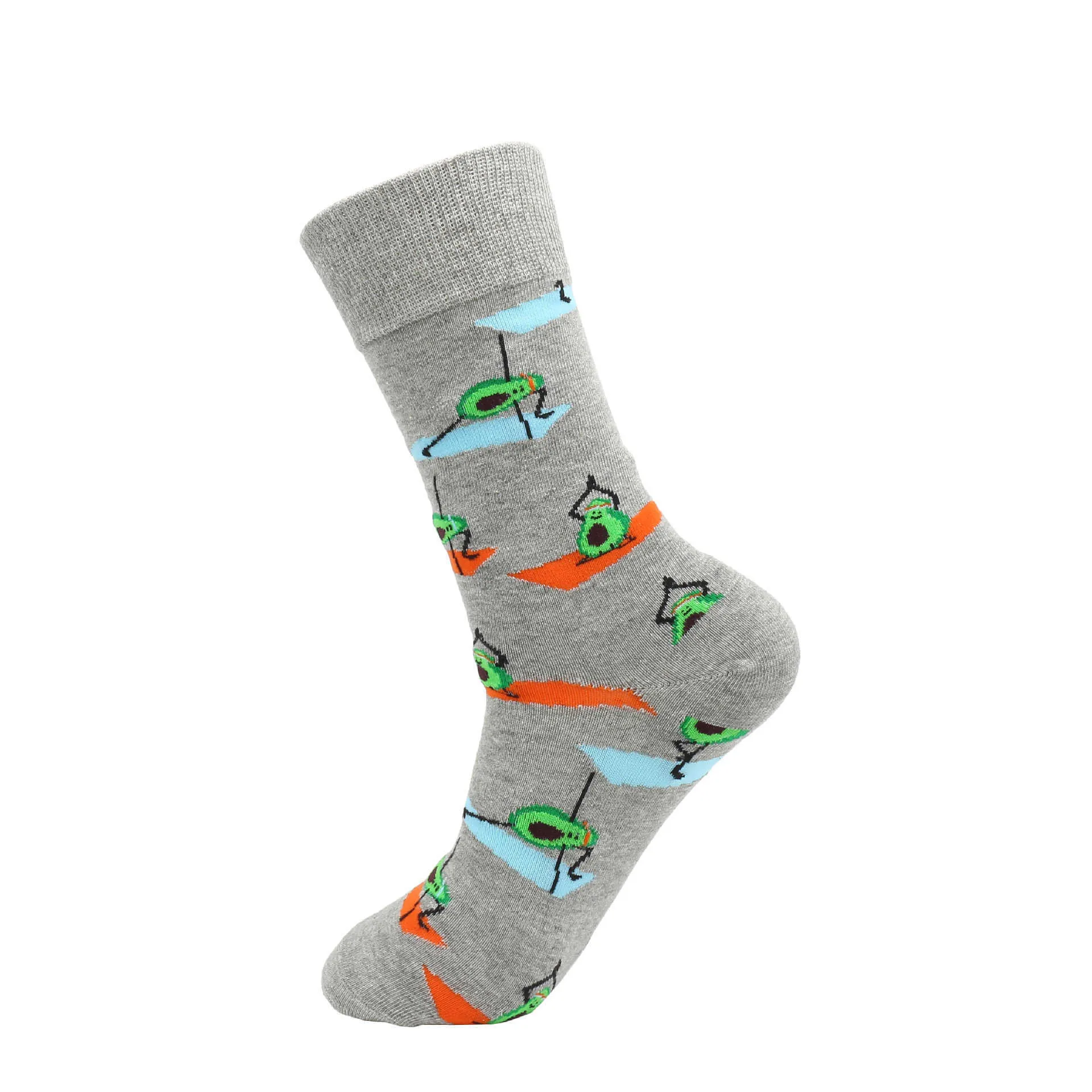 Peonfly haute qualité coton avion requin bière banane tigre dinosaure Pizza chien motif Hip Hop amusant heureux hommes chaussettes X0710