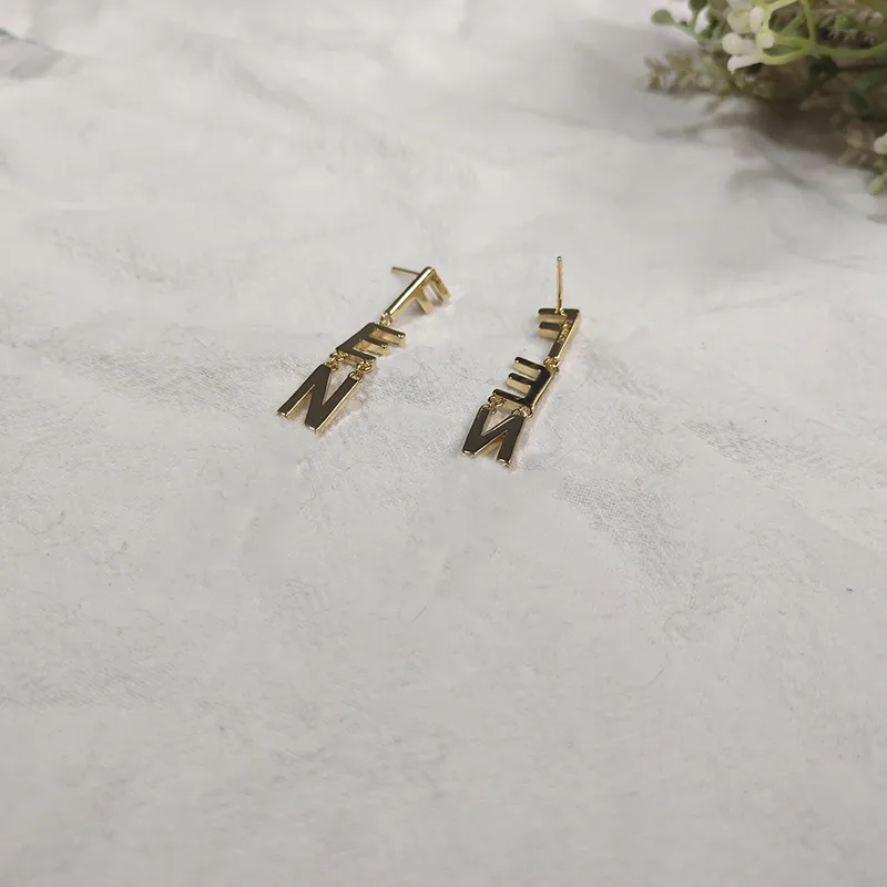 Дизайнерские длинные серьги золота для женщин -обруча серьги роскоши дизайнеры буквы Love Diamond Серьги подарок D2203114Z288A