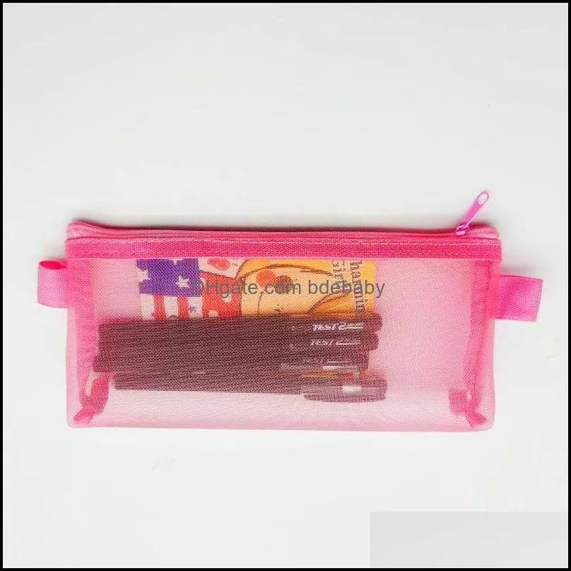 Simple Transparent Storage Pen Bag Portable File Kids Gift Pencil Cases Test Large Volume Stationery School Office Bags