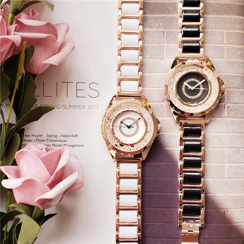 ТОП-брендовые часы для женщин и девочек, кварцевые наручные часы в стиле кристаллов с металлическим стальным ремешком CH32252J