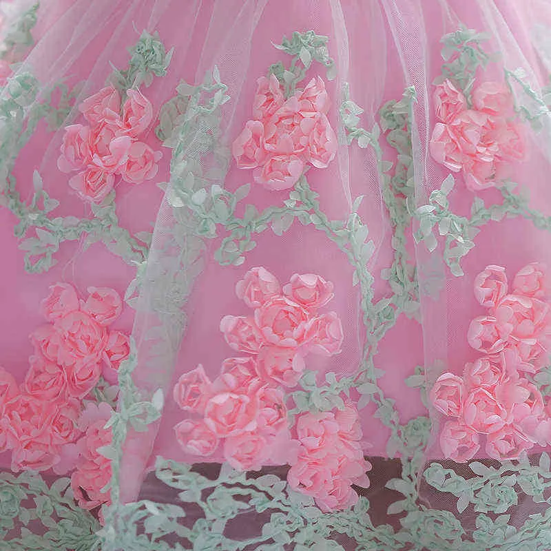 Sommarblomma Tjej Klänning Prinsessan Christening Födelsedag Klänning För 1 år Baby Girl Party Wedding Prom Dress Vestidos 12 24 Månad G1129