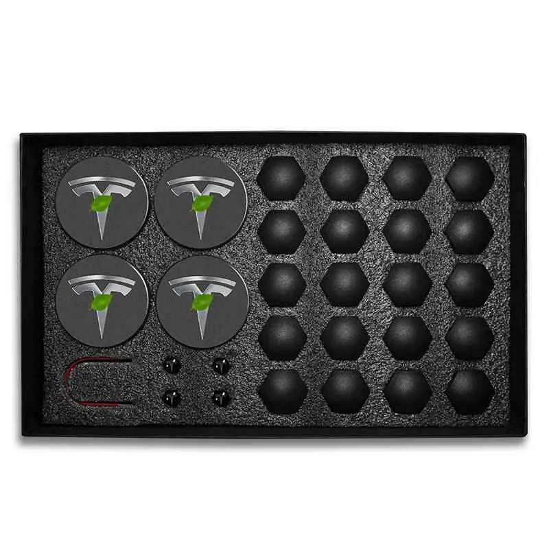 Cubierta de cubo para Tesla Model 3 S X, tapas de centro de rueda, Kit de tapa de tornillo, neumáticos decorativos, accesorios de modificación de coche, emblema, insignia 2021