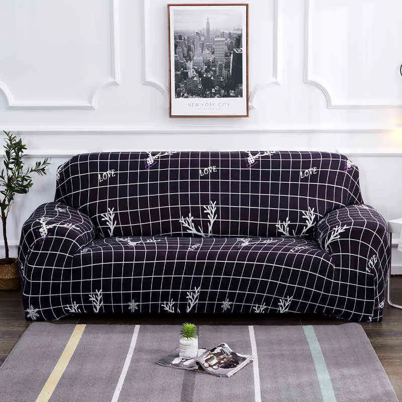 Christmas Decoration Stretch Sofa Pokrywa Slipovers Elastyczna skrzynka kanapa dla różnych kształtów Kochanie Loveseat krzesło L-style 211116