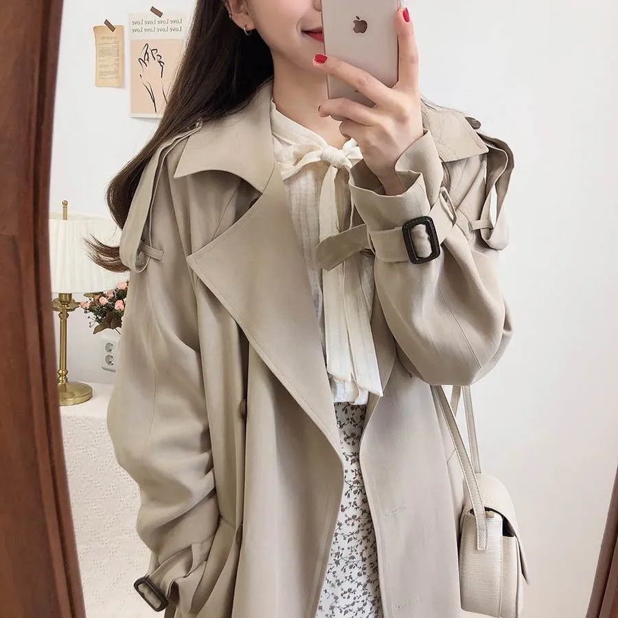 Outwear Warm All Match Streetwear Sale Elegant Chic Loose Retro Female Casual Long Clothe Women Coats 210525