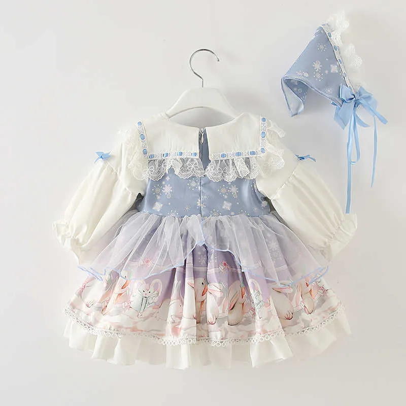 bébé fille automne vintage boutique robe enfant en bas âge dentelle espagnole lolita princesse robes pour fille fête d'anniversaire robe de bal 210615