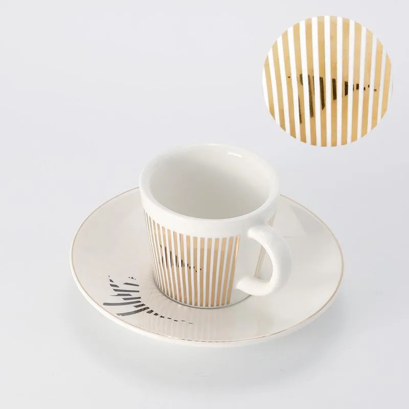 Muggar 90 225 ml Creative Leopard Anamorphic Coffee Cup Mirror Reflection Zebra Vintage Tea Cups and Saucer Sets226u